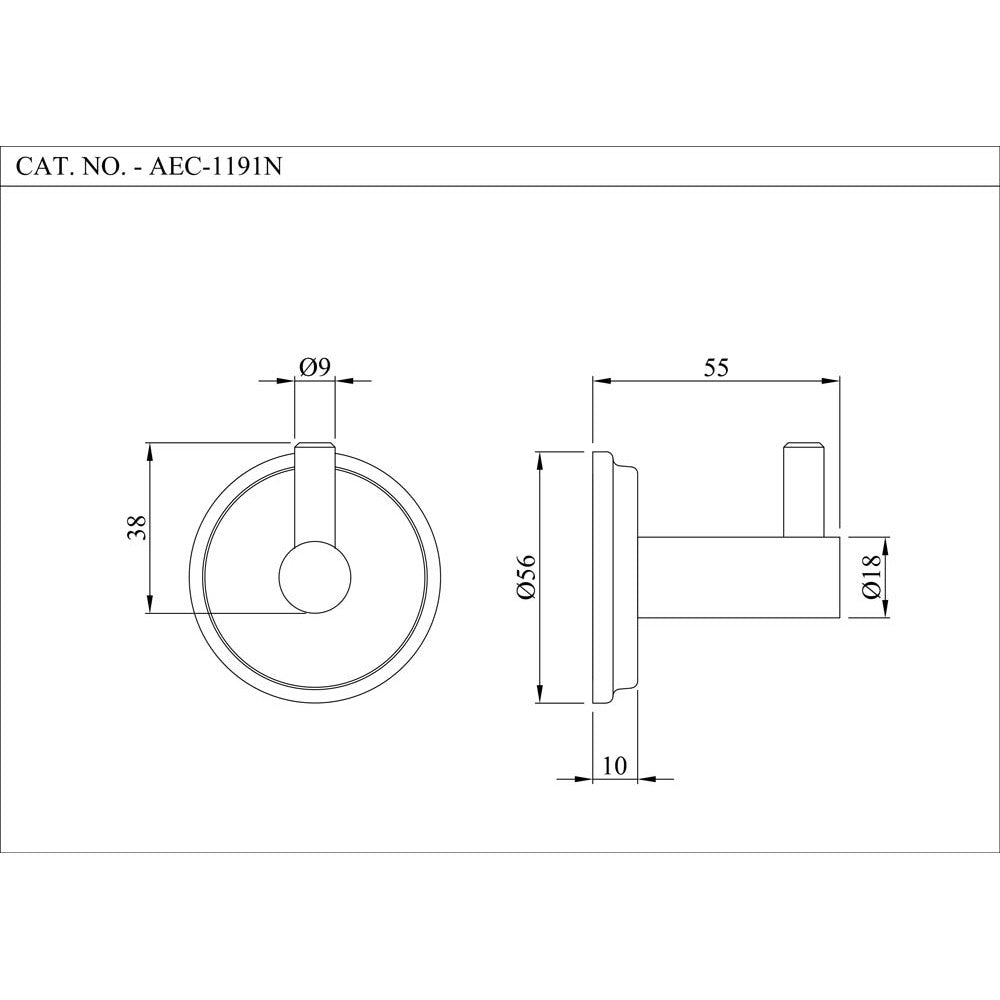 SINGAL ROBE HOOK - ESSCO FAUCET -  ( CHR - ACCESSORIES - 0x0 mm - 0inchx0inch )