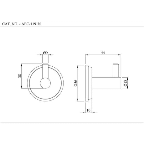 SINGAL ROBE HOOK - ESSCO FAUCET -  ( CHR - ACCESSORIES - 0x0 mm - 0inchx0inch )