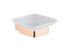 SOAP DISH WITH GLASS - AUGA -  ( ROSE GOLD - LAZIO - 0x0 mm - 0inchx0inch )
