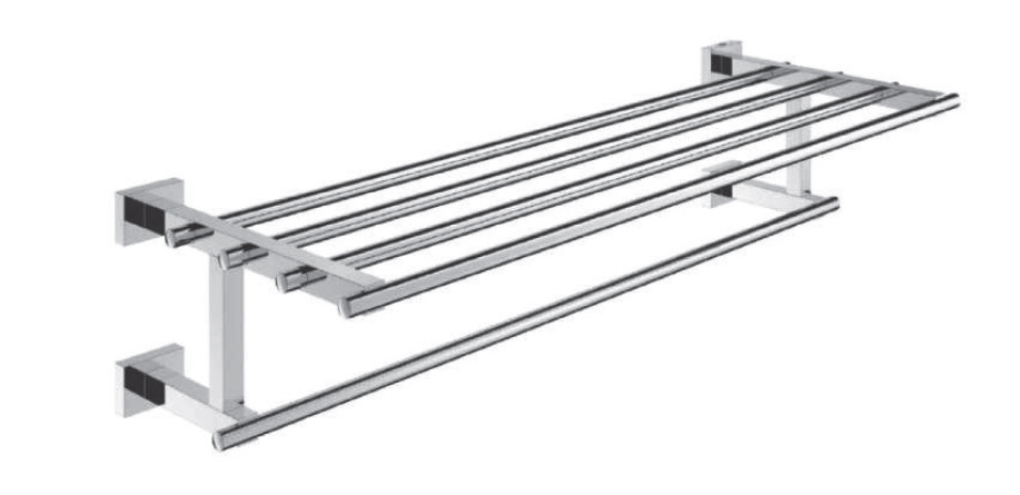 TOWEL RACK 24INCH - AUGA -  ( CHROME - SQUARE - 0x600 mm - 0inchX24inch )