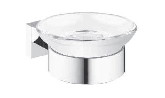 SOAP DISH WITH HOLDER - AUGA -  ( CHROME - SQUARE - 0x0 mm - 0inchx0inch )