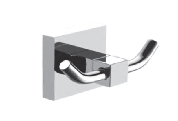 ROBE HOOK - AUGA -  ( CHROME - SQUARE - 0x0 mm - 0inchx0inch )