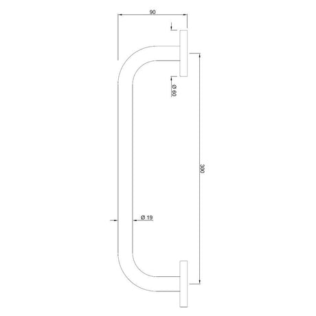 GRAB BAR - JAQUAR FAUCETS -  ( CHROME - ACC.HOTELIER SERIES - 0x300 mm - 0inchX12inch )
