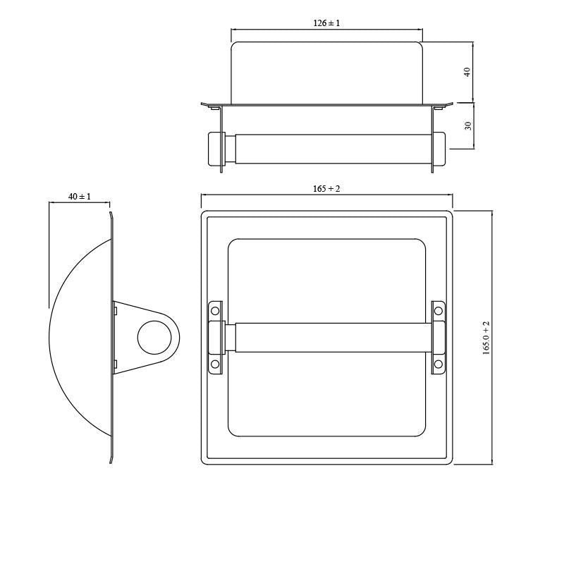 PAPER HOLDER RECESSED W/O FLAP - JAQUAR FAUCETS -  ( CHROME - ACC.HOTELIER SERIES - 0x0 mm - 0inchx0inch )