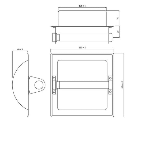 PAPER HOLDER RECESSED W/O FLAP - JAQUAR FAUCETS -  ( CHROME - ACC.HOTELIER SERIES - 0x0 mm - 0inchx0inch )