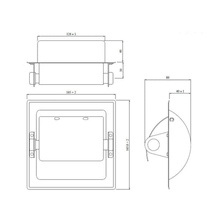 PAPER HOLDER RECESSED WITH FLAP - JAQUAR FAUCETS -  ( CHROME - ACC.HOTELIER SERIES - 0x0 mm - 0inchx0inch )