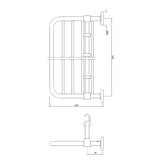 TOWEL  RACK WITH SINGLE RAIL W/HOOKS - JAQUAR FAUCETS -  ( CHROME - ACC.HOTELIER SERIES - 0x0 mm - 0inchx0inch )