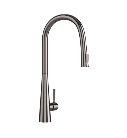FLO2 SINGLE LEVER PULLDOWN SINK MIXER WITH SPRAY - ARTIZE FAUCET -  ( BLACK CHROME - KITCHEN - 0x15 mm - 0inchX0.5inch )