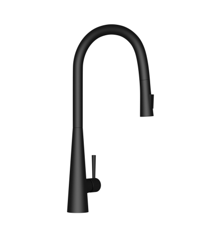 FLO2 SINGLE LEVER PULLDOWN CONICAL SINK MIXER - ARTIZE FAUCET -  ( BLACK MATT - AKF - 0x15 mm - 0inchX0.5inch )