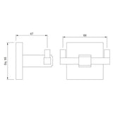 DOUBLE COAT HOOK - JAQUAR FAUCETS -  ( BLACK CHROME - ACC. KUBIX PRIME - 0x0 mm - 0inchx0inch )