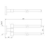 (PRUN)SWIVEL TOWEL HOLDER TWIN TYPE - JAQUAR FAUCETS - ( CHROME - ACC. KUBIX PRIME - 0x0 mm - 0inchX0inch )