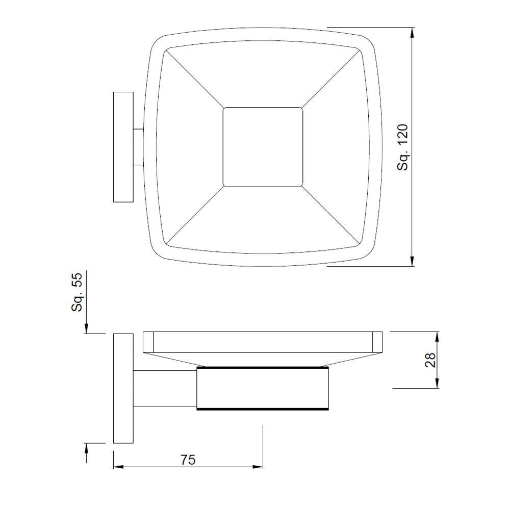 SOAP DISH - JAQUAR FAUCETS -  ( BLACK MATT - ACC. KUBIX PRIME - 0x0 mm - 0inchx0inch )