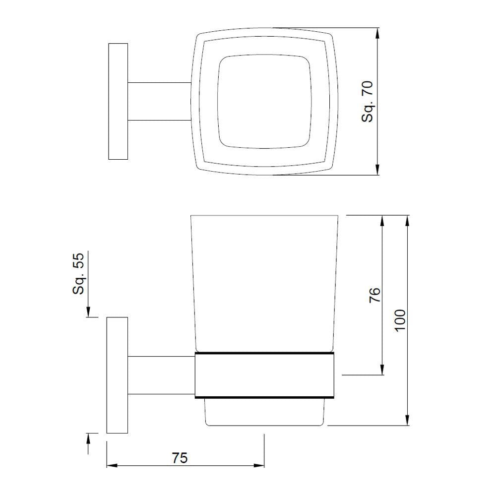 TUMBLER HOLDER - JAQUAR FAUCETS -  ( GRAPHITE - ACC. KUBIX PRIME - 0x0 mm - 0inchx0inch )