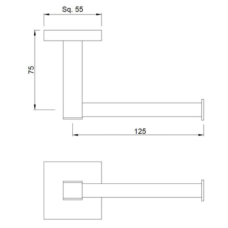 TOILET ROLL HOLDER - JAQUAR FAUCETS -  ( BLACK MATT - ACC. KUBIX PRIME - 0x0 mm - 0inchx0inch )