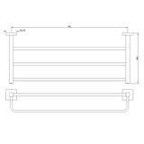 TOWEL RACK W/HANGERS - JAQUAR FAUCETS -  ( GRAPHITE - ACC. KUBIX PRIME - 0x600 mm - 0inchX24inch )