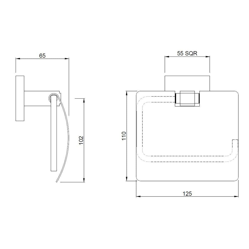 TOILET ROLL HOLDER WITH FLAP - JAQUAR FAUCETS - ( GRAPHITE - ACC. KUBIX PRIME - 0x0 mm - 0inchX0inch )