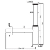BOTTLE TRAP WITH 10 & 7.5 INCH PIPE - JAQUAR FAUCETS -  ( ANTIQUE BRONZE - ALLIED - 0x32 mm - 0inchX1.25inch )