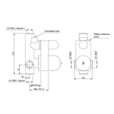 CONCEALED BODY FOR SINGLE LEVER DIVERTER - JAQUAR FAUCETS -  ( CHROME - CONTINENTAL PRIME - 0x15 mm - 0inchX0.5inch )