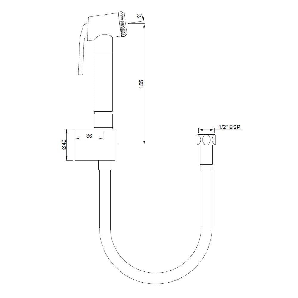 HEALTH FAUCET 1 MTR EASY FLEX TUBE - JAQUAR FAUCETS -  ( CHROME - ALLIED - 0x15 mm - 0inchX0.5inch )