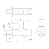 WALL OUTLET WITH HOSE ROUND - JAQUAR FAUCETS -  ( CHROME - ALLIED - 0x15 mm - 0inchX0.5inch )
