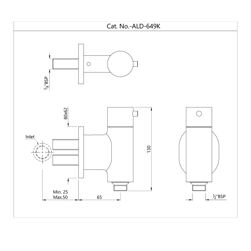 EXPOSED PART KIT OF CONCEALED THERMOSTATIC VALVE FOR HEALTH FAUCET - JAQUAR FAUCETS -  ( GOLD BRIGHT PVD - ALLIED - 0x15 mm - 0inchX0.5inch )