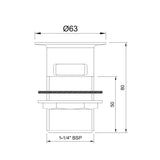 WASTE COUPLING H/T - JAQUAR FAUCETS -  ( CHROME - ALLIED - 0x32 mm - 0inchX1.25inch )