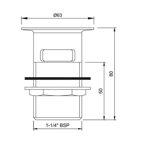 WASTE COUPLING HALF THREAD - JAQUAR FAUCETS -  ( GRAPHITE - ALLIED - 0x32 mm - 0inchX1.28inch )