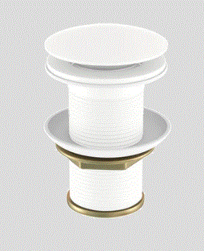 CLICK CLACK (POP-UP) WASTE F/T - JAQUAR FAUCETS -  ( WHITE MATT - ALLIED - 0x32 mm - 0inchX1.25inch )