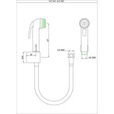 HAND SHOWER HEALTH FAUCET - ESSCO FAUCET -  ( CHROME - ALLIED ITEMS - 80x15 mm - 3.2inchX0.5inch )