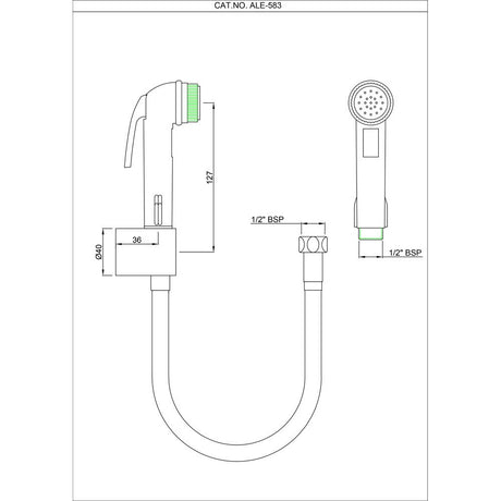 HAND SHOWER HEALTH FAUCET - ESSCO FAUCET -  ( CHROME - ALLIED ITEMS - 80x15 mm - 3.2inchX0.5inch )