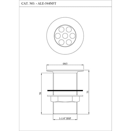 WASTE COUPLING F/T - ESSCO FAUCET -  ( CHROME - ALLIED - 0x32 mm - 0inchX1.25inch )