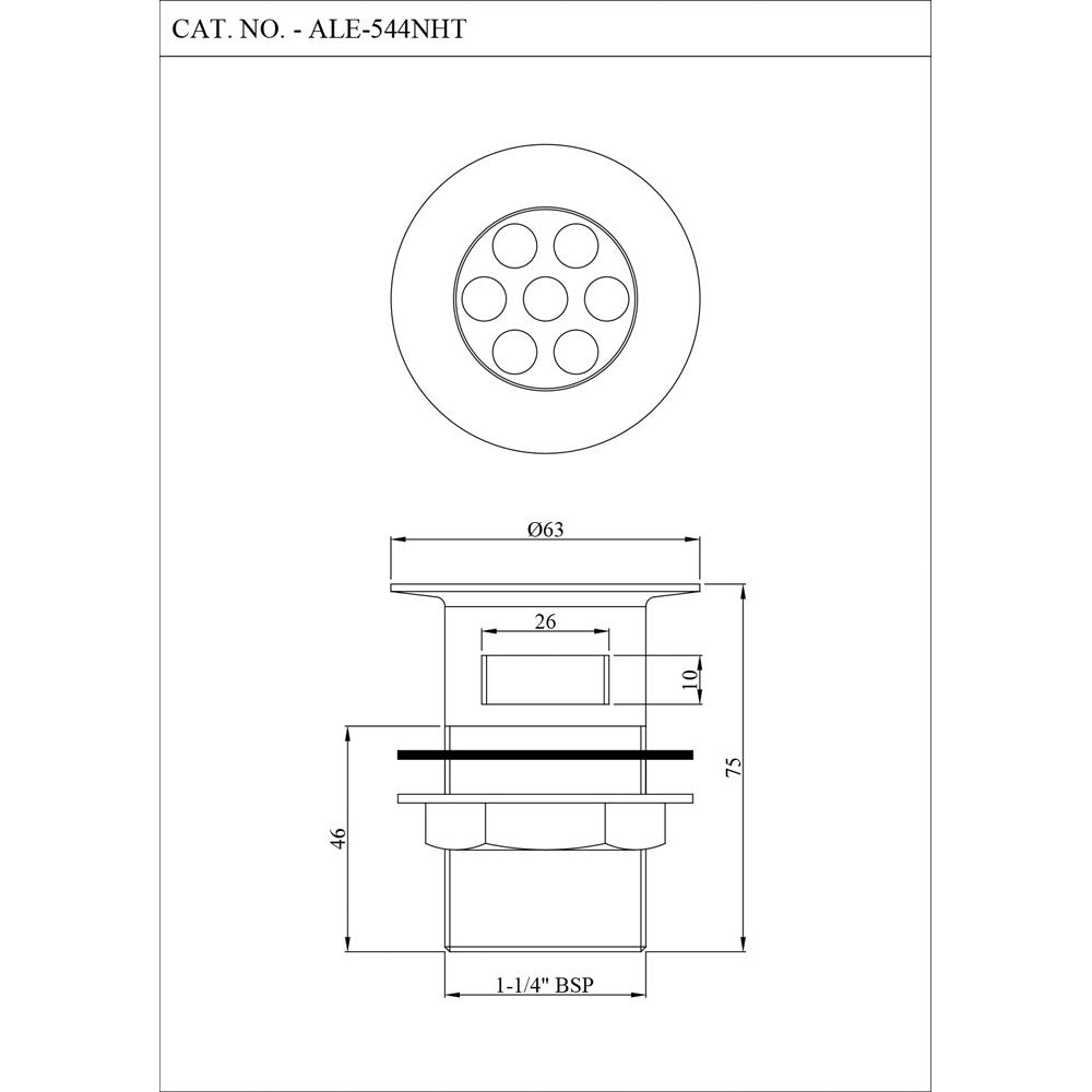 WASTE COUPLING H/T - ESSCO FAUCET -  ( CHROME - ALLIED - 0x32 mm - 0inchX1.5inch )