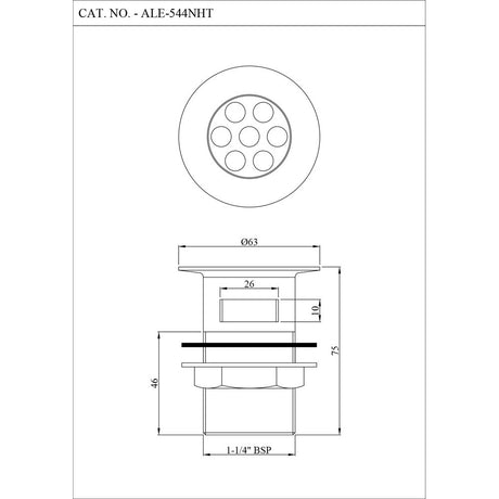 WASTE COUPLING H/T - ESSCO FAUCET -  ( CHROME - ALLIED - 0x32 mm - 0inchX1.5inch )