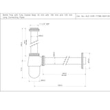 BOTTLE TRAP CASTED WITH 12 INCH PIPE - ESSCO FAUCET -  ( CHROME - ALLIED - 0x32 mm - 0inchX1.25inch )