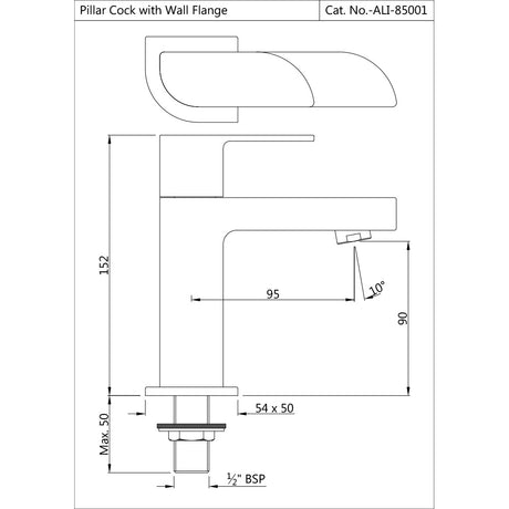 PILLAR COCK - JAQUAR FAUCETS -  ( CHROME - ALIVE - 0x15 mm - 0inchX0.5inch )