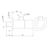 ANGLE COCK WITH FLANGE - JAQUAR FAUCETS -  ( GRAPHITE - ALIVE - 0x15 mm - 0inchX0.5inch )