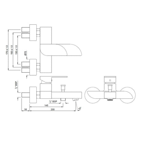 S.L. WALL MIXER - JAQUAR FAUCETS -  ( CHROME - ALIVE - 0x15 mm - 0inchX0.5inch )