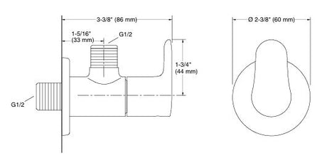 JULY-ANGLE VALVE W/FLANGE - KOHLER POPULAR -  ( BRUSHED NICKEL - POPULAR - 0x0 mm - 0inchx0inch )