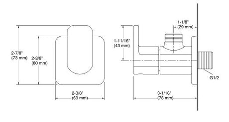 (PRUN)PARALLEL-ANGLE VALVE W/FLANGE - KOHLER POPULAR -  ( FRENCH GOLD - POPULAR - 0x0 mm - 0inchx0inch )