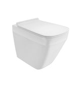 RIMLESS BACK TO WALL WC WITH UF SOFT CLOSE SLIM SEAT COVER - ARTIZE SWARE -  ( WHITE - ANGELO - 560x360 mm - 14.4inchX0inch )