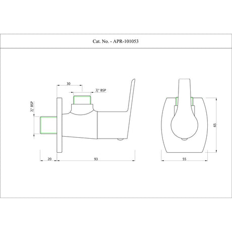 ANGULAR STOP COCK W/FLANGE - ESSCO FAUCET -  ( CHROME - ASPIRE - 0x15 mm - 0inchX0.6inch )