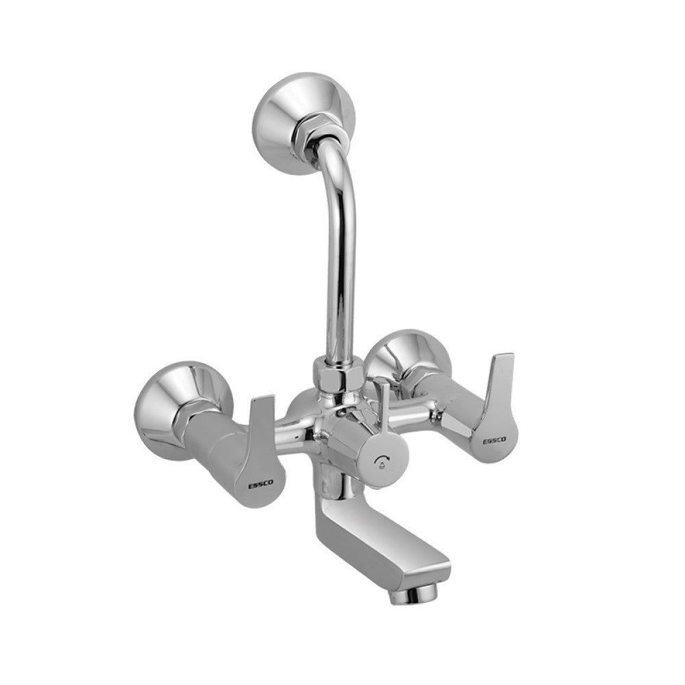 WALL MIXER 2 IN 1 W/BEND - ESSCO FAUCET -  ( CHROME - ASPIRE - 0x15 mm - 0inchX0.5inch )