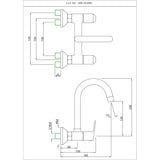 SINK MIXER W/SWINGING SPOUT W/M W/WALL FLANGE - ESSCO FAUCET -  ( CHROME - ASPIRE - 0x15 mm - 0inchX0.5inch )