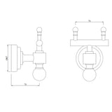 DOUBLE COAT HOOK - JAQUAR FAUCETS -  ( ANTIQUE BRONZE - QUEENS ACC. - 0x0 mm - 0inchx0inch )