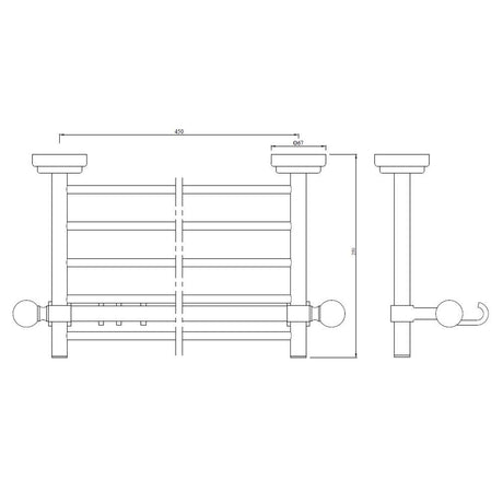 TOWEL RACK - JAQUAR FAUCETS -  ( BLACK MATT - QUEENS ACC. - 0x450 mm - 0inchX18inch )