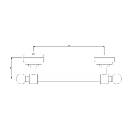 TOWEL  RAIL - JAQUAR FAUCETS -  ( CHROME - QUEENS ACC. - 0x300 mm - 0inchX12inch )