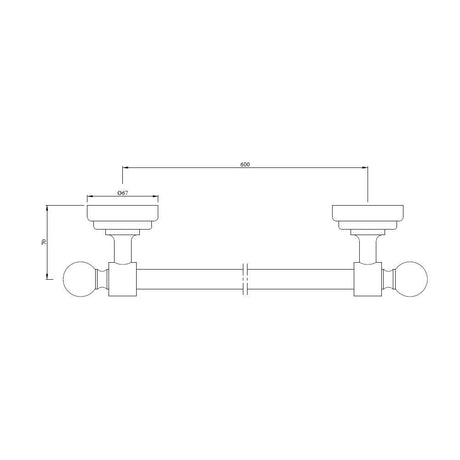 TOWEL  RAIL - JAQUAR FAUCETS -  ( ANTIQUE COPPER - QUEENS ACC. - 0x600 mm - 0inchX24inch )