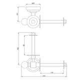 TOILET PAPER HOLDER TWIN TYPE - JAQUAR FAUCETS -  ( ANTIQUE BRONZE - QUEENS ACC. - 0x125 mm - 0inchX5inch )