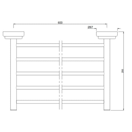 TOWEL RACK WITHOUT HANGER HOOK - JAQUAR FAUCETS -  ( CHROME - QUEENS ACC. - 0x600 mm - 24inchX0inch )