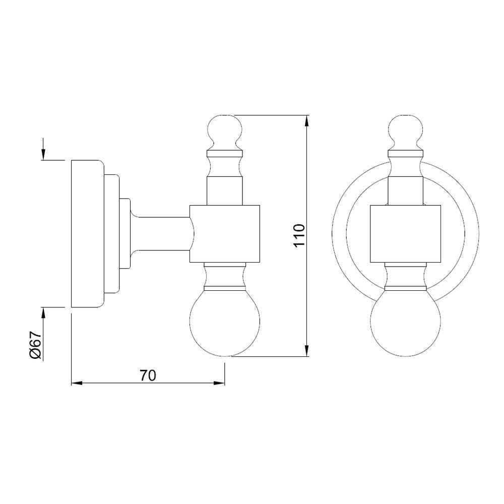 ROBE HOOK - JAQUAR FAUCETS -  ( CHROME - QUEENS ACC. - 0x0 mm - 0inchx0inch )